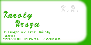 karoly urszu business card